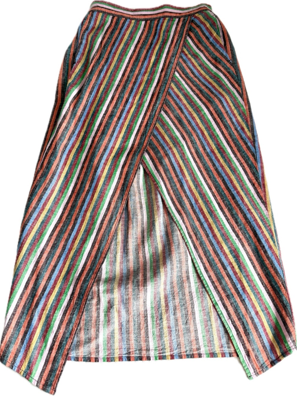 Madewell Multicolor Rainbow Striped Open Front Long Maxi Pencil Skirt XS